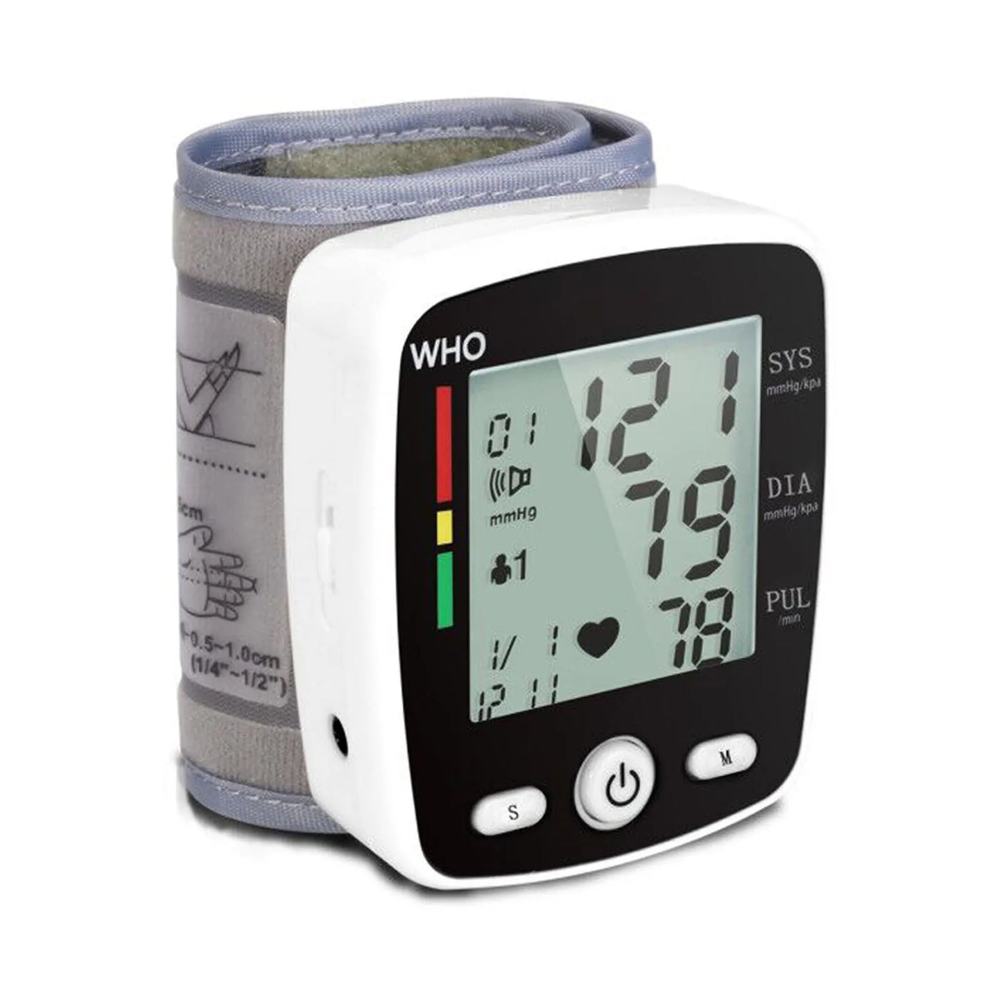Takrol Digital Wrist Blood Pressure Monitor LCD 2x90 Memory Rechargeable