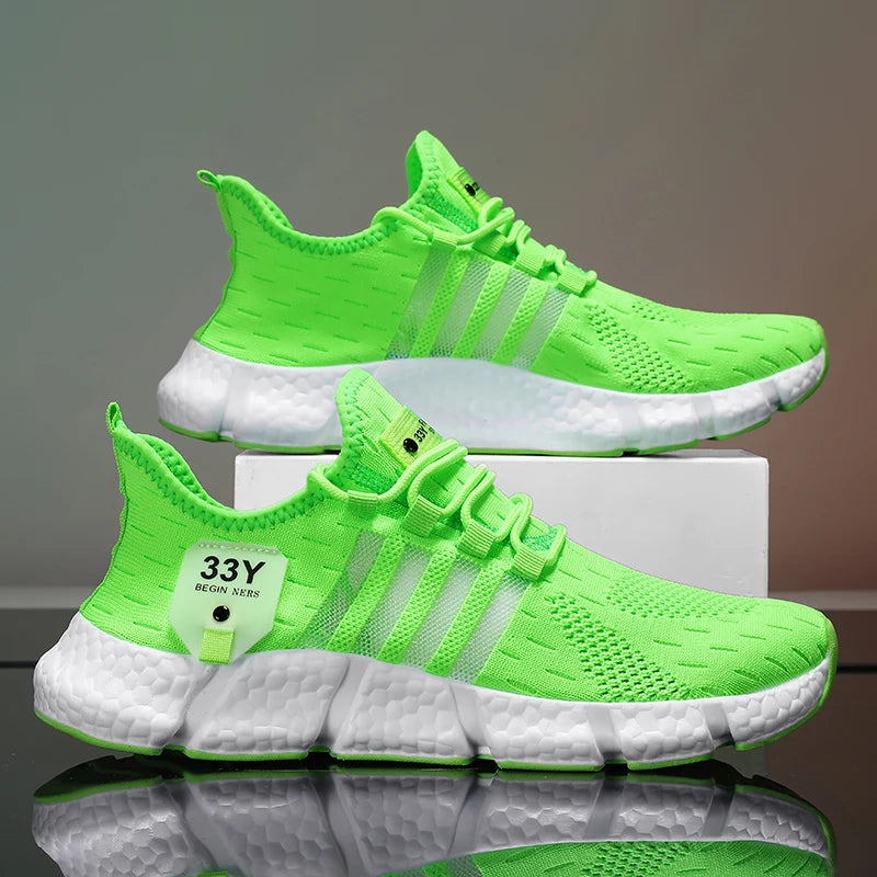 PUAMSS Men Running Shoes Breathable Mesh Sneakers All Day Comfort