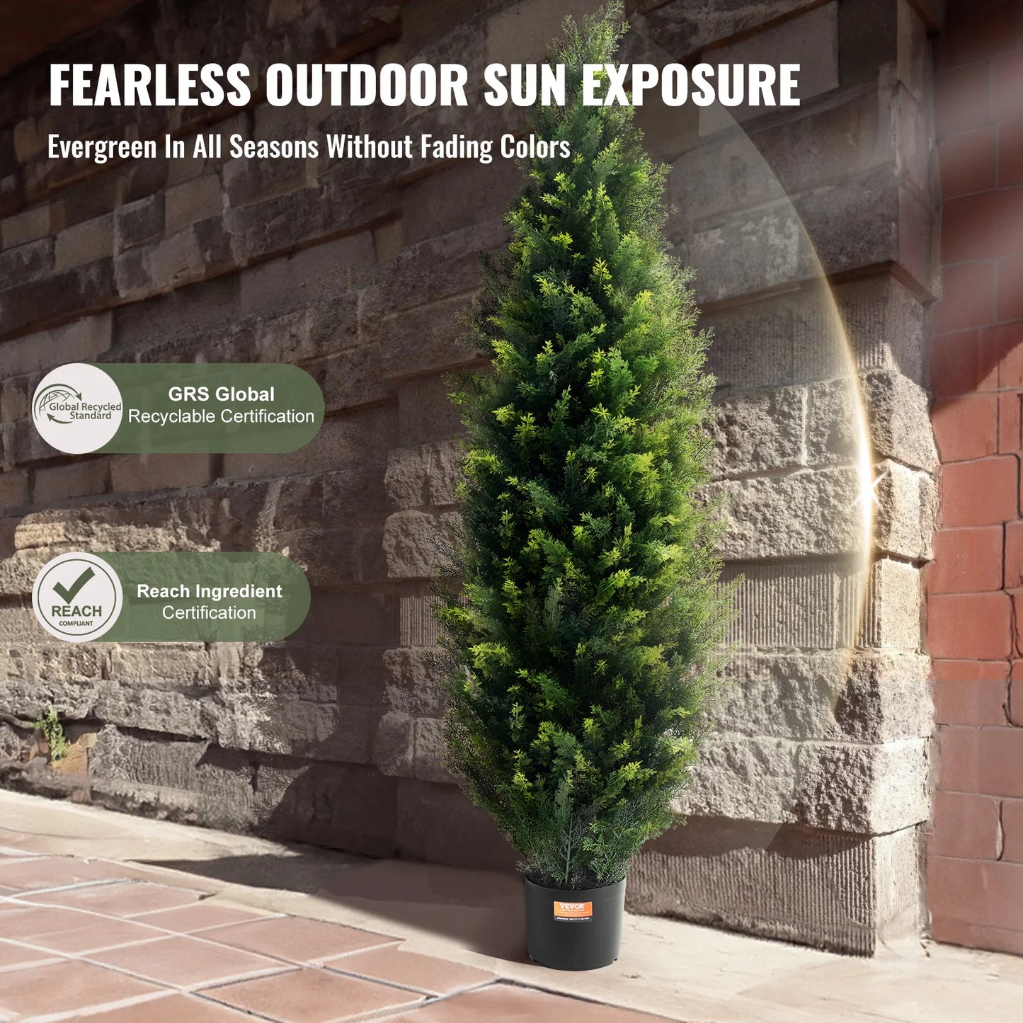 SucceBuy Artificial Cedar Topiary Tree For Home Decor Outdoor