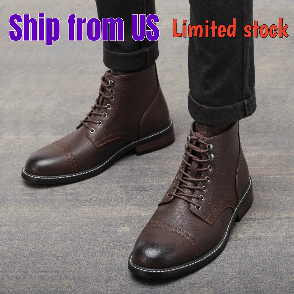 Hecrafted Ankle Western Leather Boots For Men Everyday Comfort