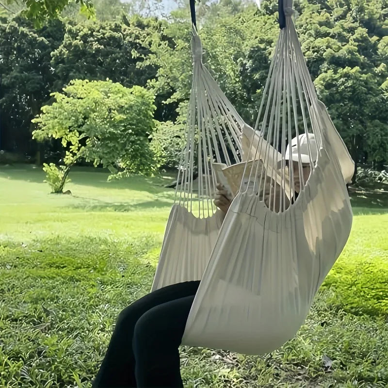 Outdoor Leisure Fabric Hammock Chair With Storage Bag