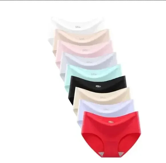 ATMDOG Seamless Womens Ice Silk Mid Waist Briefs 9 Pack