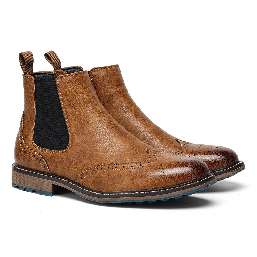 Hecrafted Ankle Western Leather Boots For Men Everyday Comfort