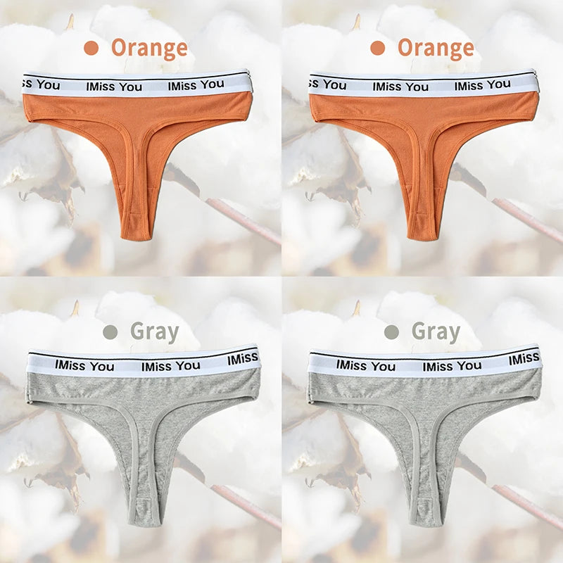 Cotton Women Thongs Low Rise Panties G String Tangas