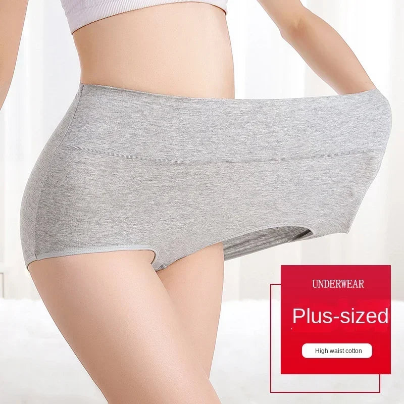 High Waist Cotton Panties For Women Abdominal Shaper 4Pcs Set