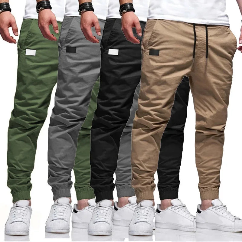 Mens Casual Jogger Cargo Pants With Multi Pockets