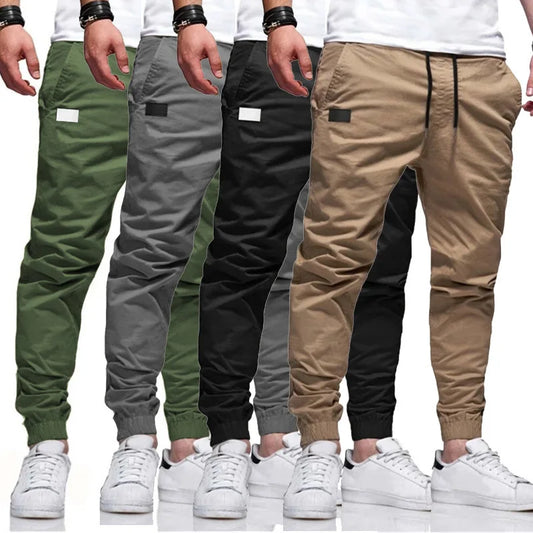 Mens Casual Jogger Cargo Pants With Multi Pockets