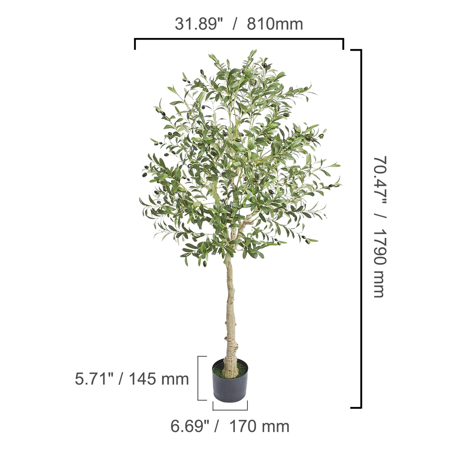 SucceBuy Artificial Olive Tree Faux Plant Indoor Anti Tilt Protection