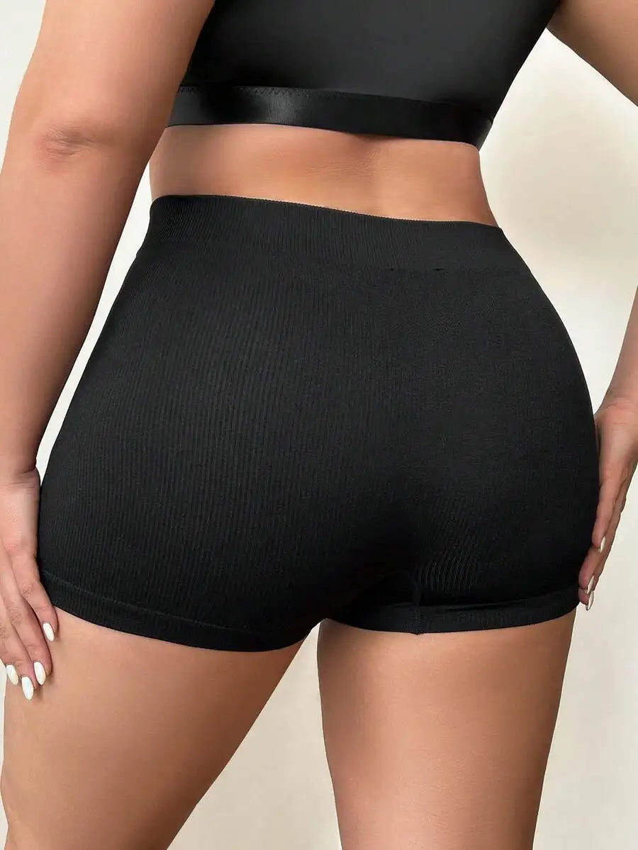 Plus Size Seamless Womens Boyshort Panties Polyester Elastane Blend