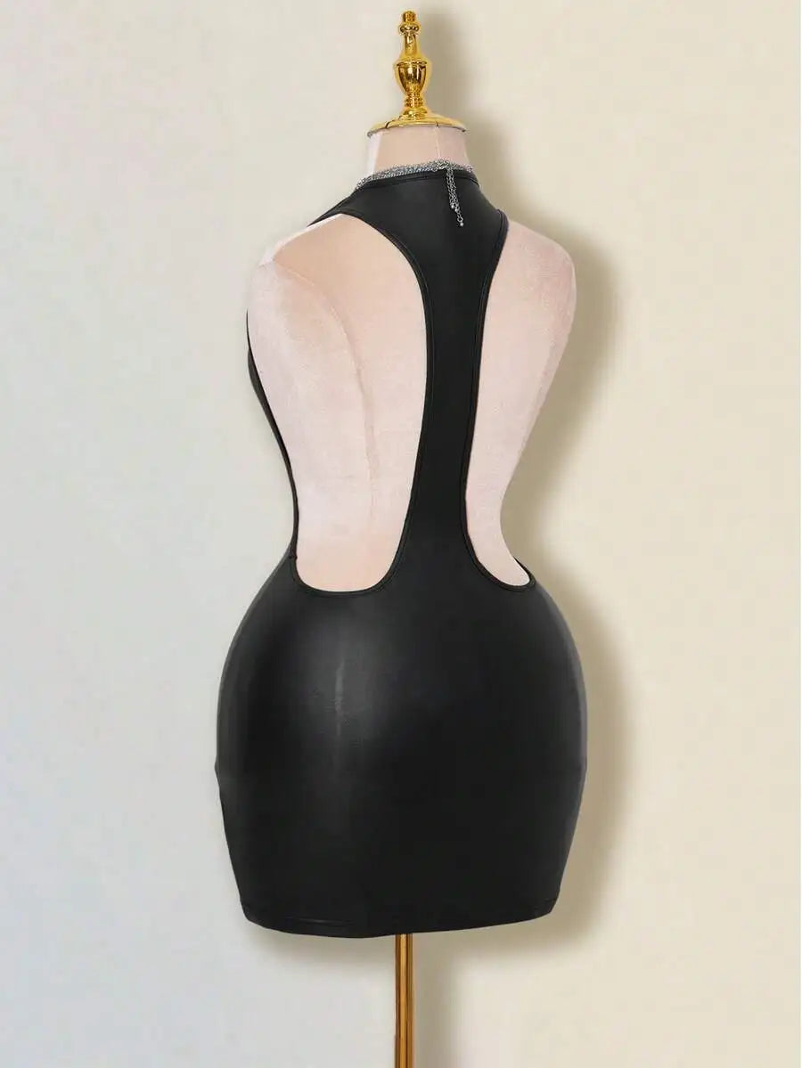 Bodycon Mini Dress With Criss-Cross Backless Design