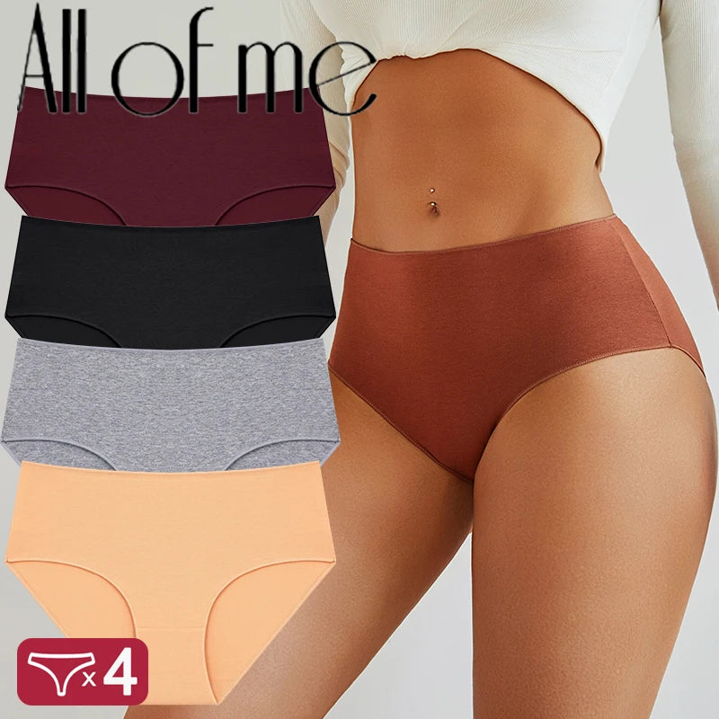Comfort Cotton Panties Set Women High Waist Breathable Seamless Underwear