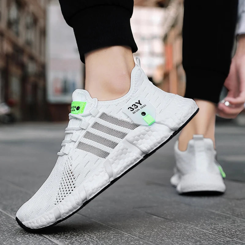 PUAMSS Men Running Shoes Breathable Mesh Sneakers All Day Comfort