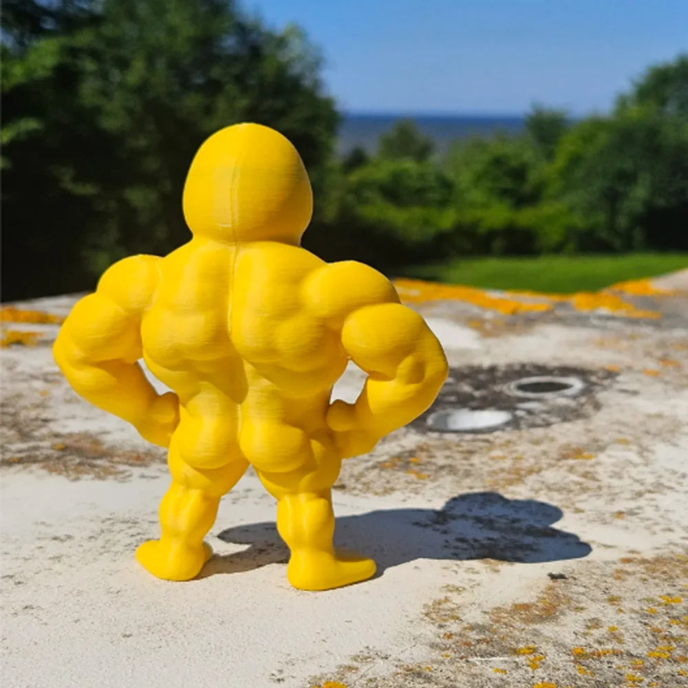 Muscle Duck Statue 3D Desktop Decor Whimsical Figurine