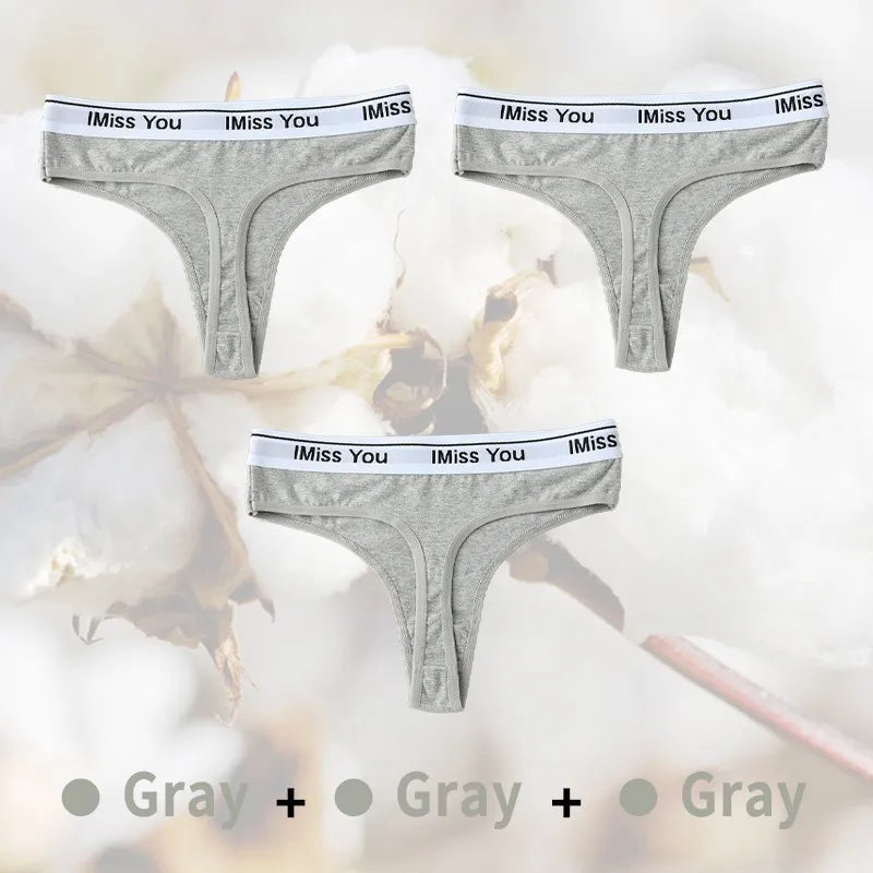 Cotton Women Thongs Low Rise Panties G String Tangas