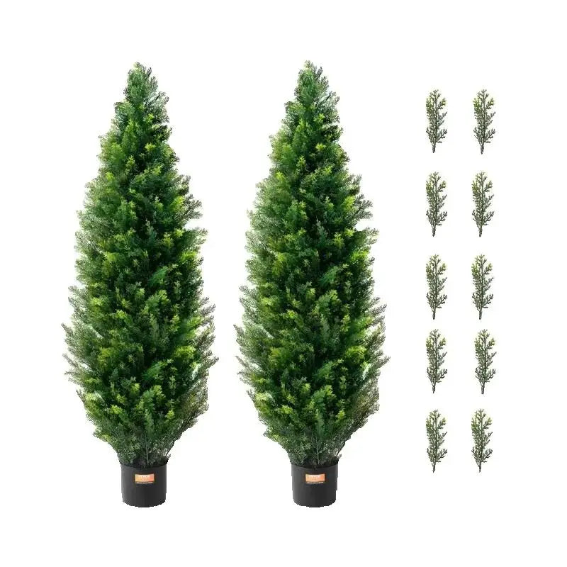 SucceBuy Artificial Cedar Topiary Tree For Home Decor Outdoor