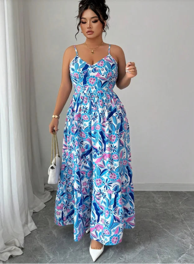 Floral Camisole Dress For Daily Elegant Commute Soft Polyester
