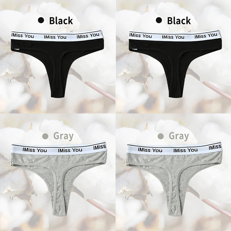 Cotton Women Thongs Low Rise Panties G String Tangas
