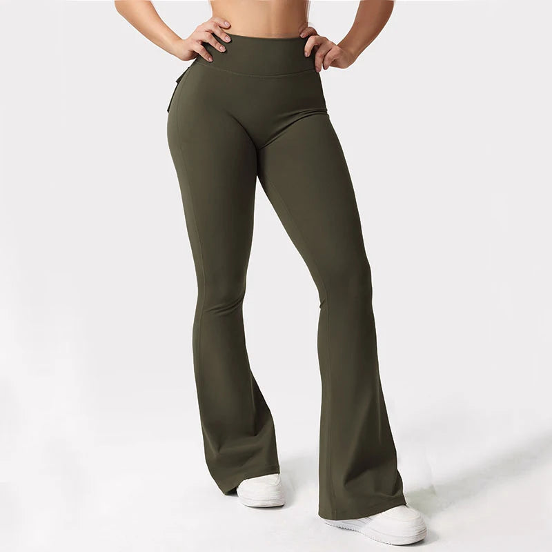 Women's Cargo Pocket Fitness Tights High-Waisted Butt Lift Yoga Pants