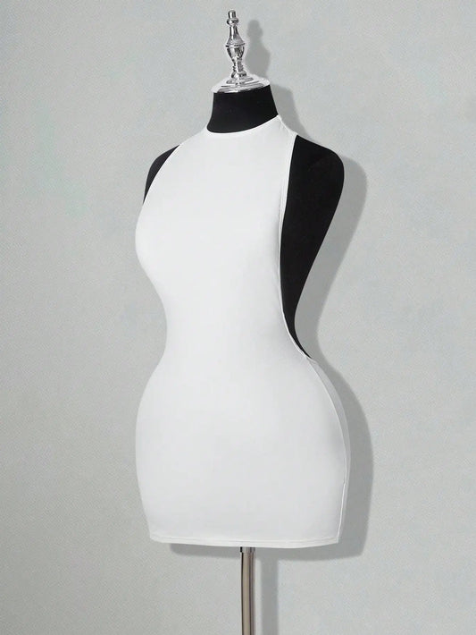 Bodycon Mini Dress With Criss-Cross Backless Design
