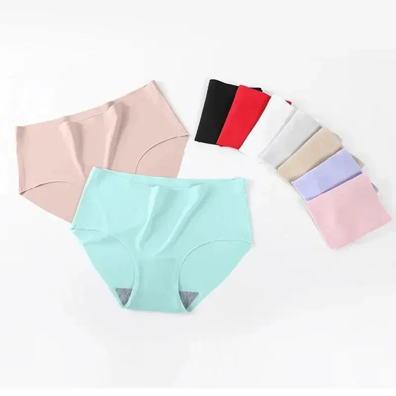 ATMDOG Seamless Womens Ice Silk Mid Waist Briefs 9 Pack