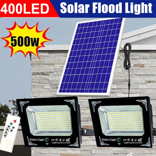 2 Head 500W Solar LED Flood Light For Outdoor Garden