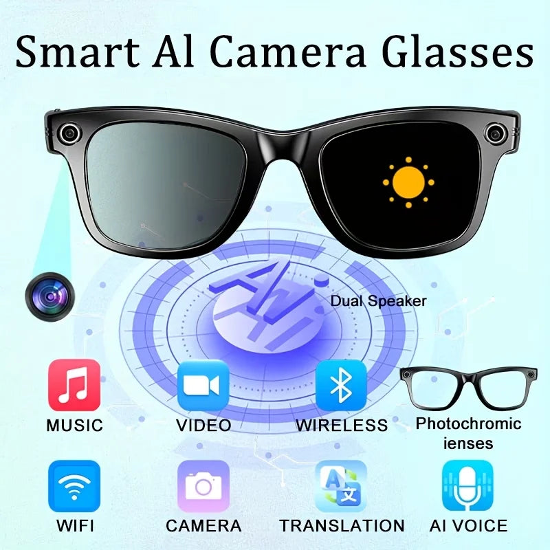 Giinova AI Smart Video Glasses With 8MP Camera Capabilities