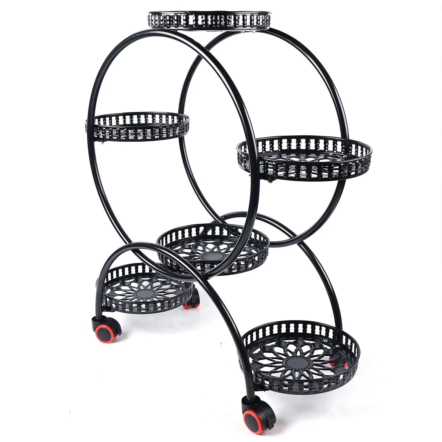 Metal Plant Stand With Six Pots For Patio Living Space