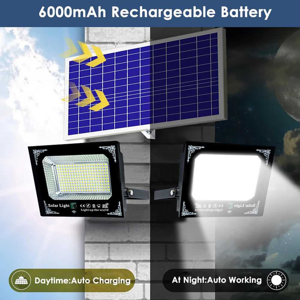 2 Head 500W Solar LED Flood Light For Outdoor Garden