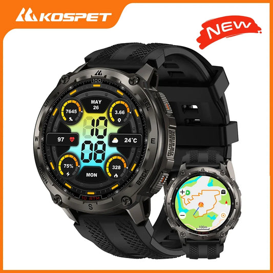 KOSPET Tank T4 Smart Watch 6Sat GPS Offline Maps 10ATM For Men