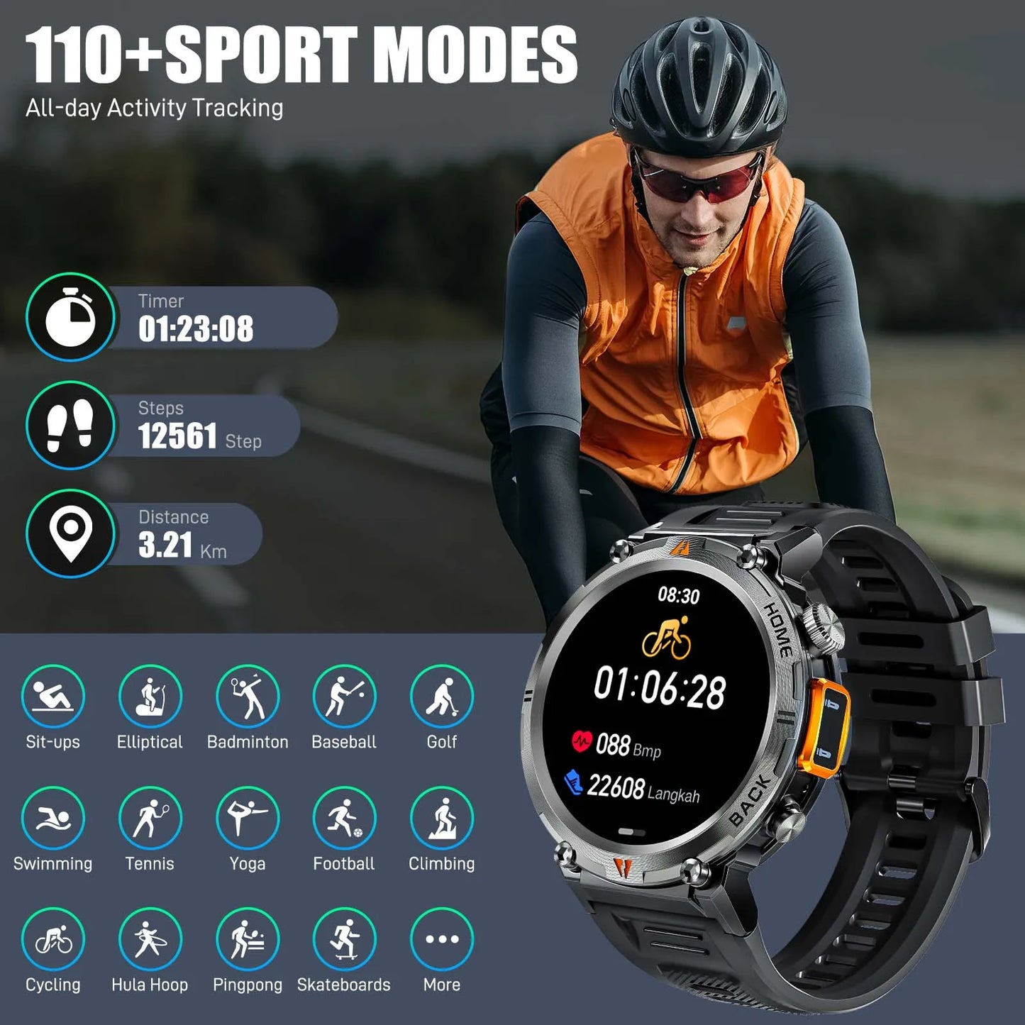 EIGIIS KE3 Smartwatch Bluetooth Call Health Monitor