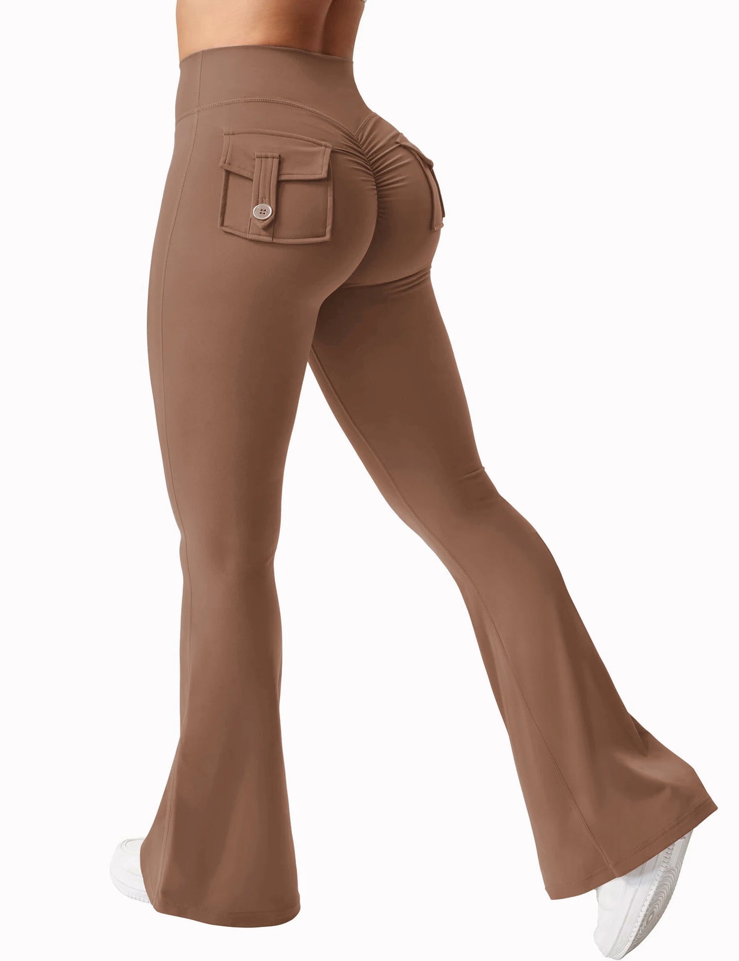 Women's Cargo Pocket Fitness Tights High-Waisted Butt Lift Yoga Pants