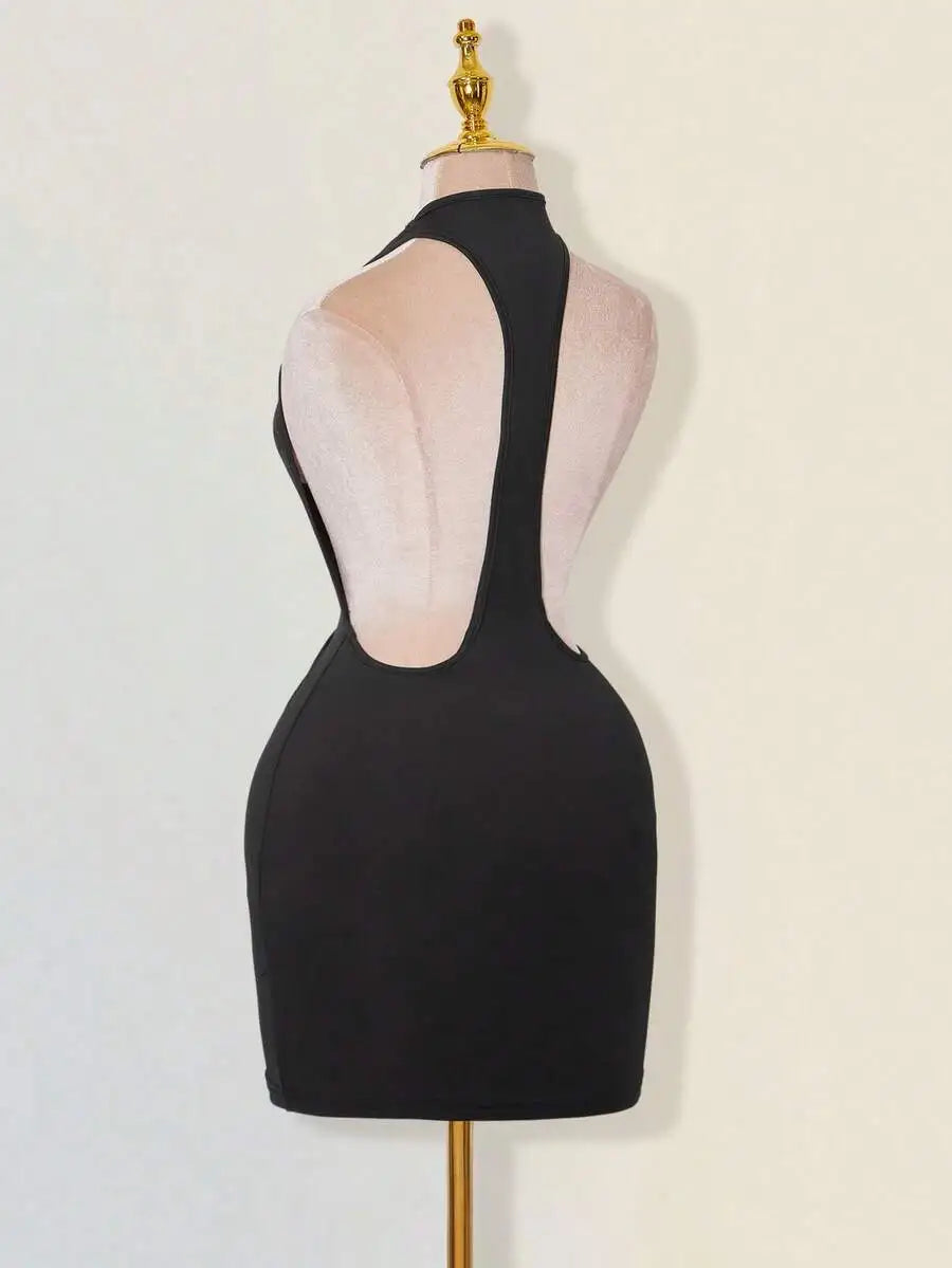 Bodycon Mini Dress With Criss-Cross Backless Design