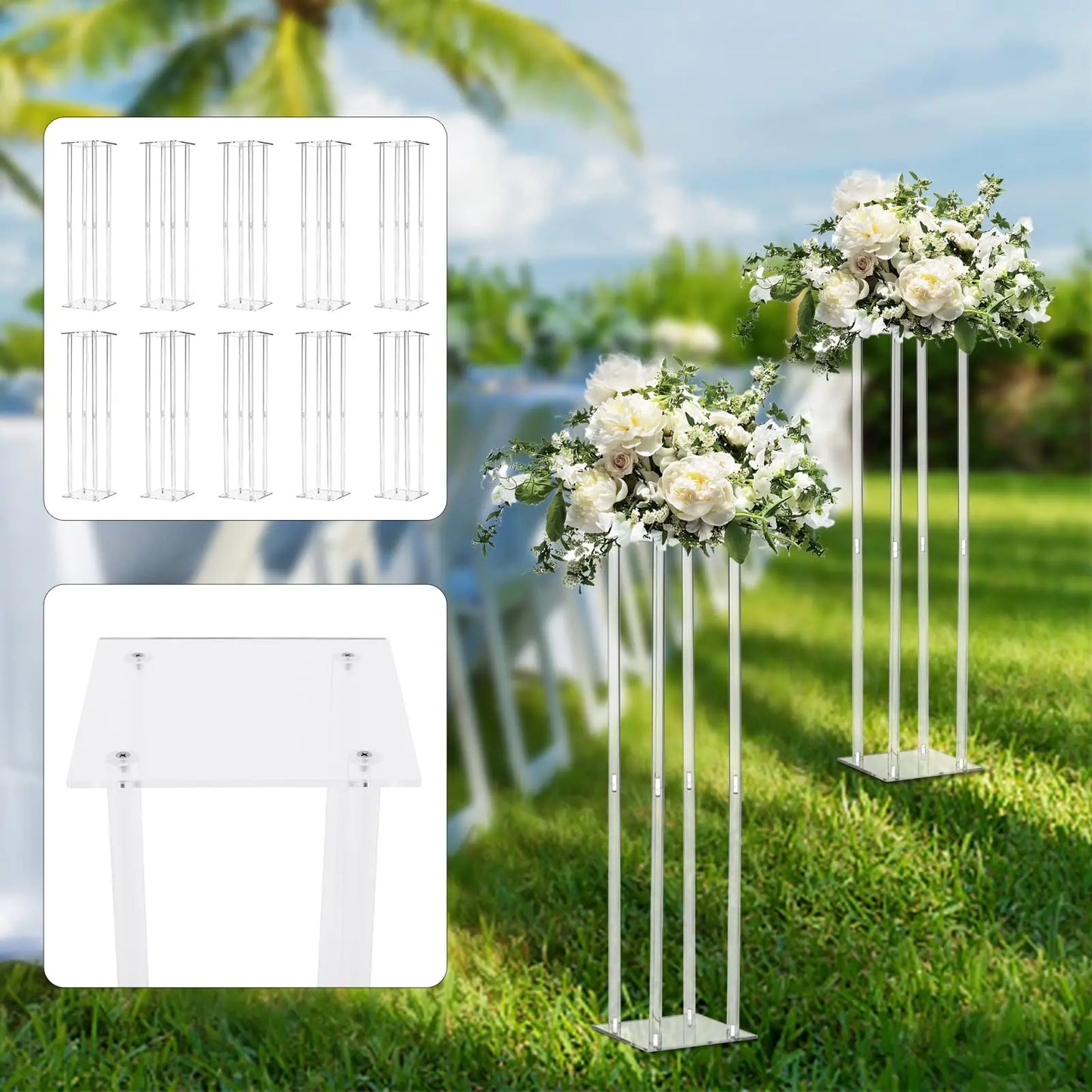 Acrylic Vase Column Stand Centerpiece For Weddings