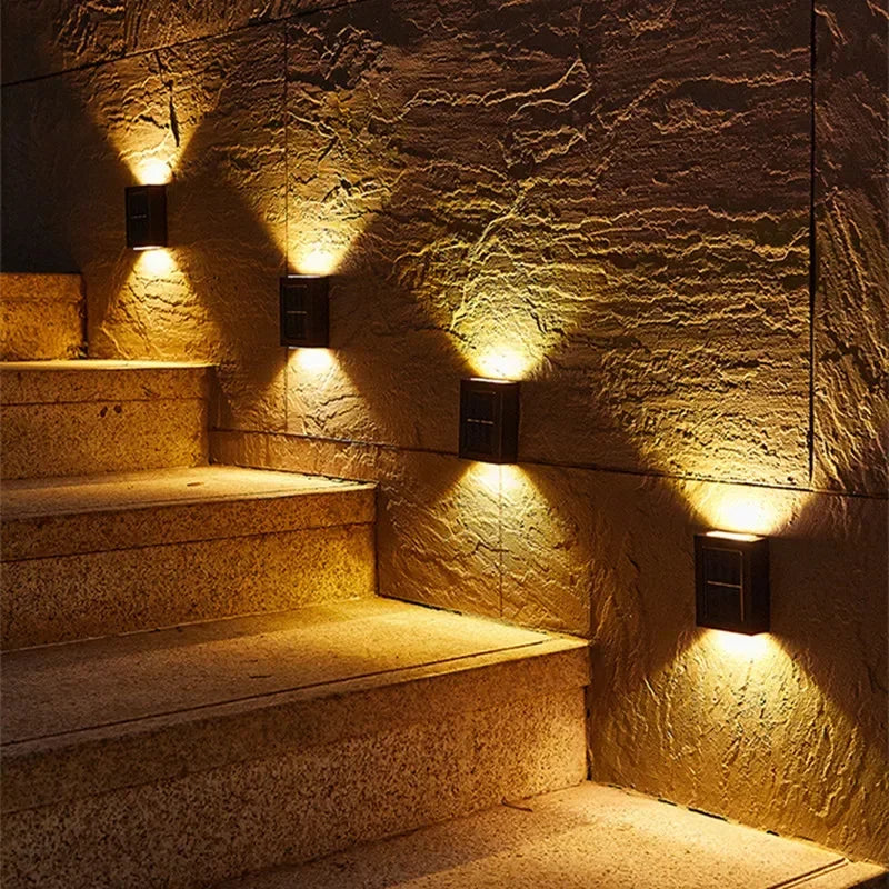 AlliLit Solar Wall Light Outdoor Waterproof LED Garden Lamp