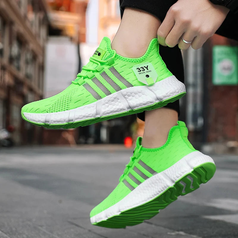 PUAMSS Men Running Shoes Breathable Mesh Sneakers All Day Comfort