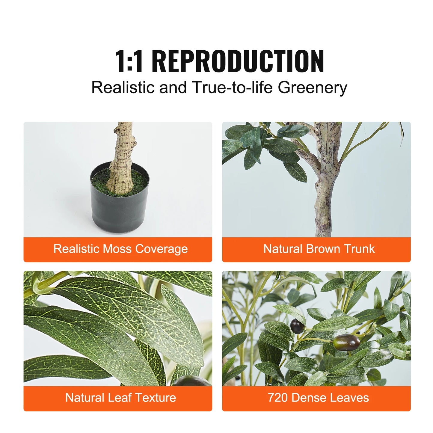 SucceBuy Artificial Olive Tree Faux Plant Indoor Anti Tilt Protection