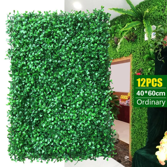 Artificial Hedge Panels Christmas Decorations 12pcs Garden Wall Decor
