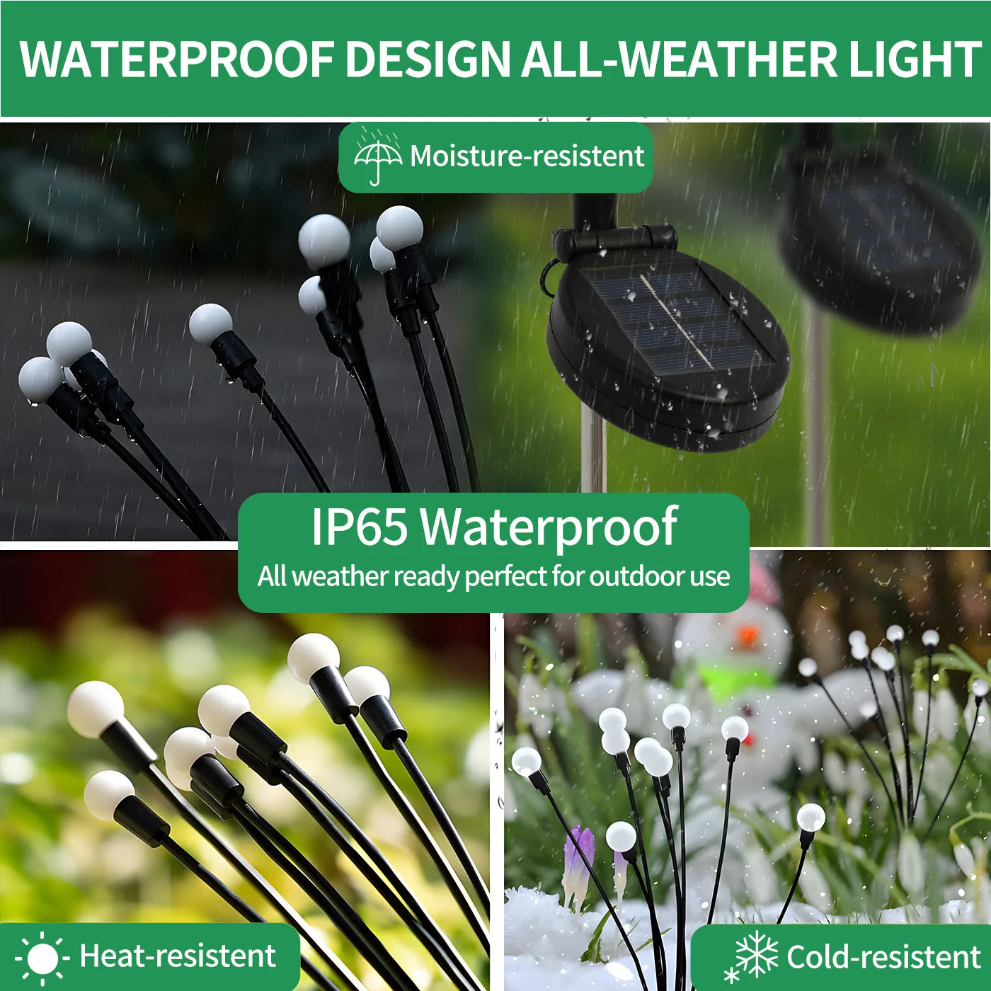 Solar Firefly Lights 8-Head Outdoor Garden Decor LED Waterproof