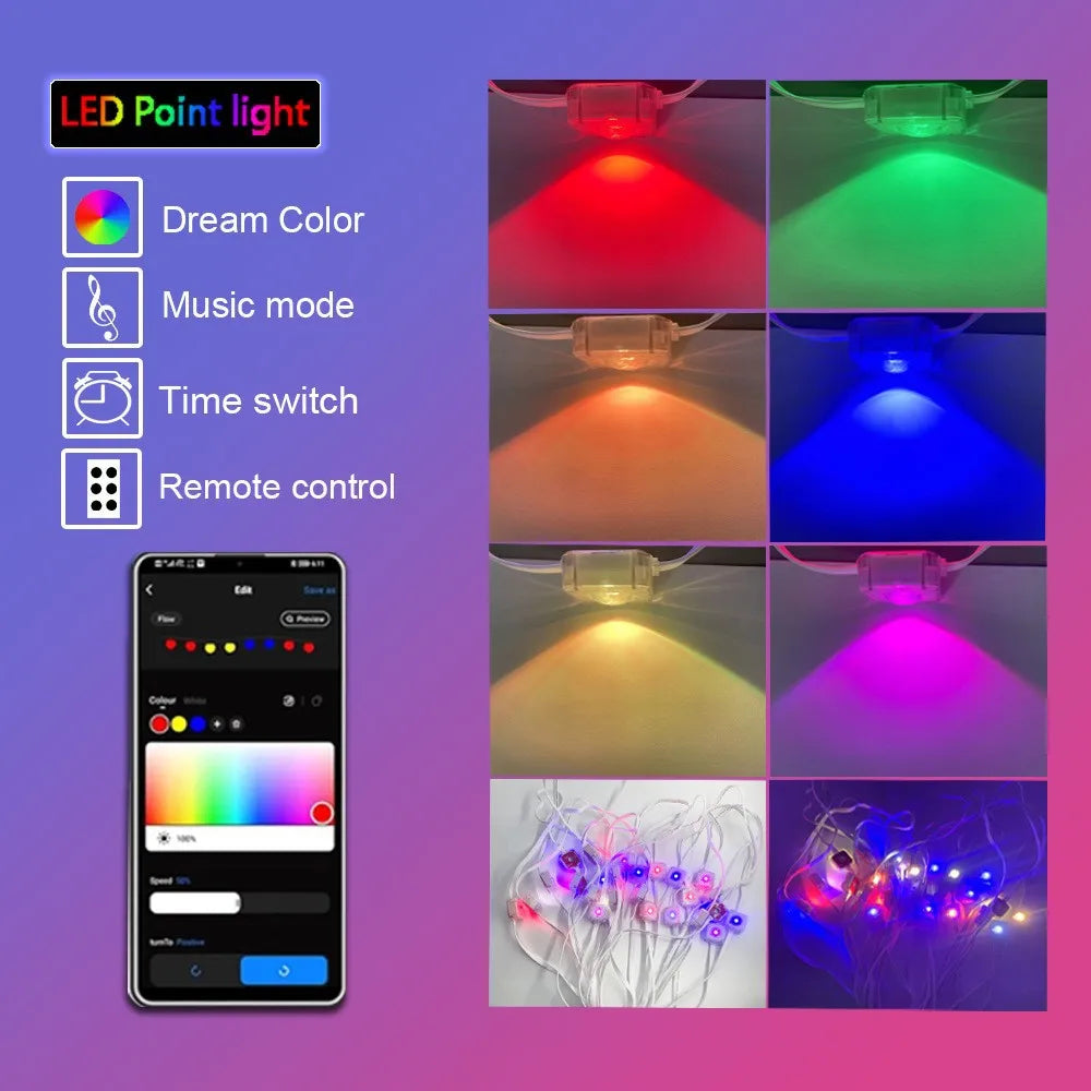 MIMIRGB Outdoor LED String Lights With App Control