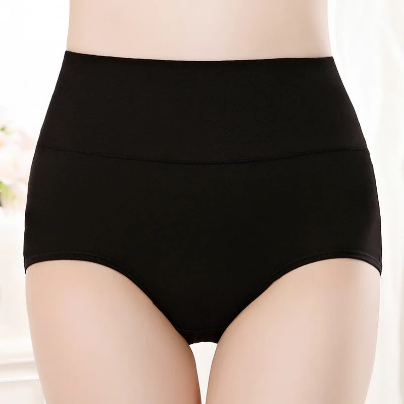 High Waist Cotton Panties For Women Abdominal Shaper 4Pcs Set