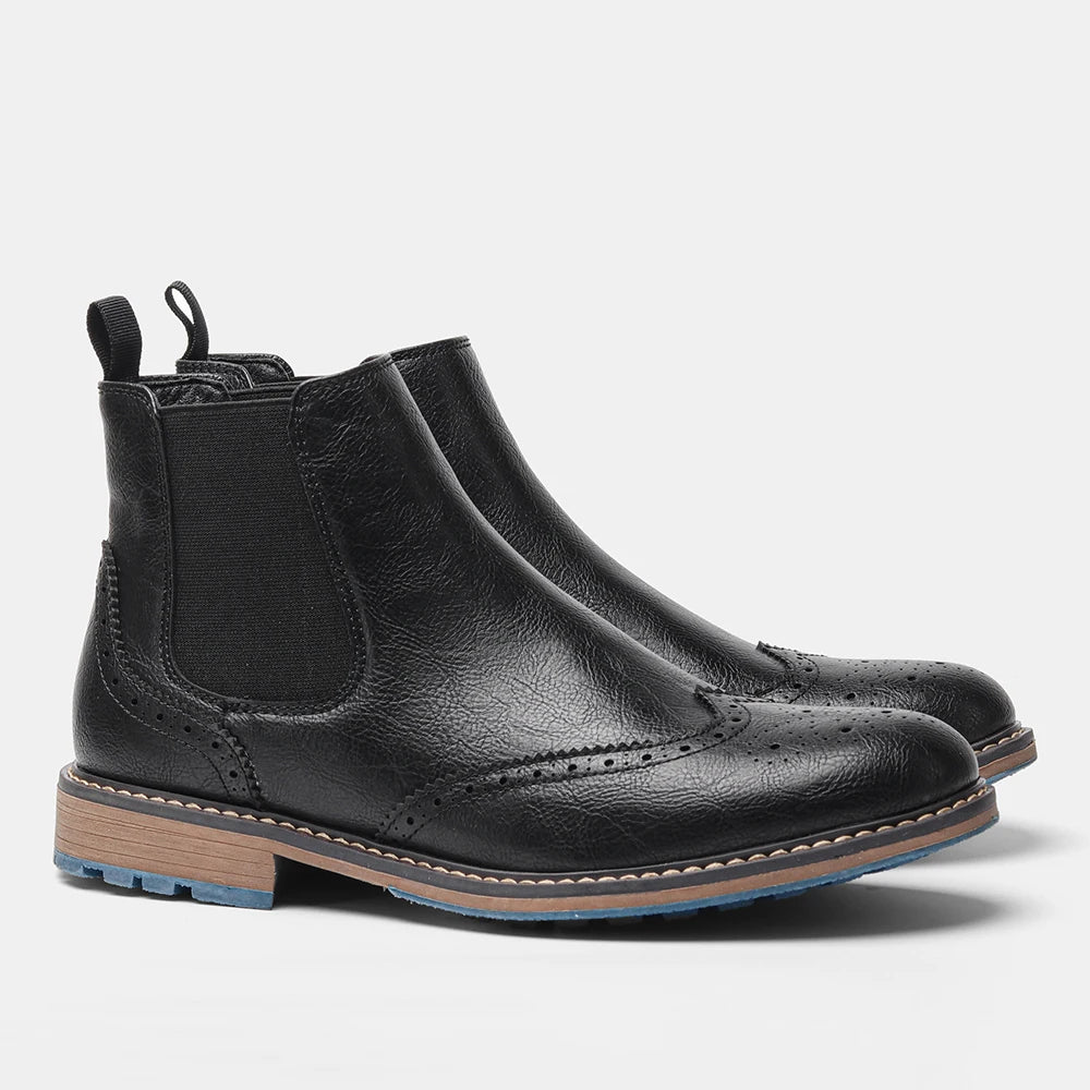 Hecrafted Ankle Western Leather Boots For Men Everyday Comfort