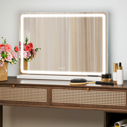 JHK LED Vanity Mirror With Dimmable Lights Aluminum Frame