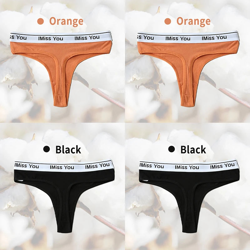 Cotton Women Thongs Low Rise Panties G String Tangas
