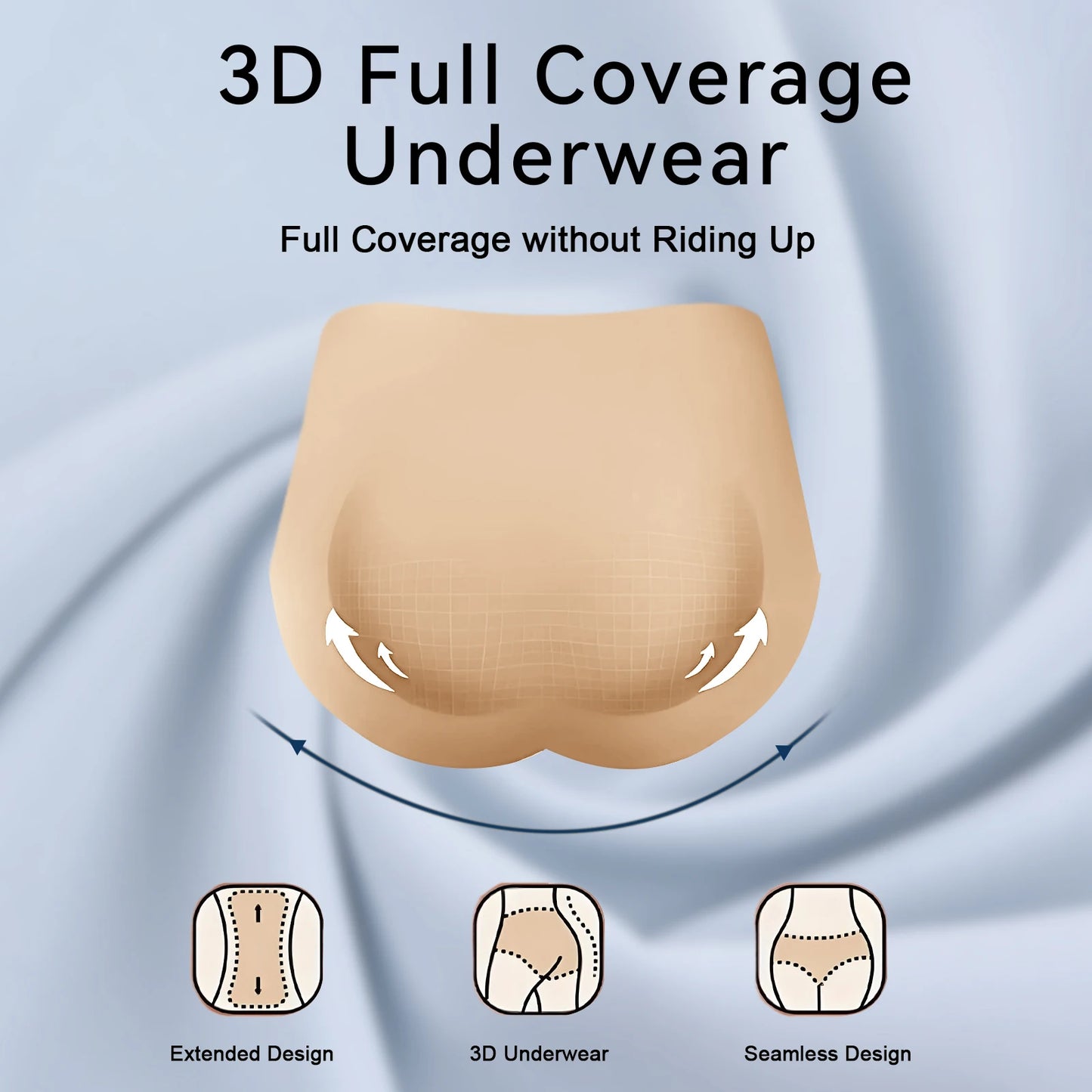 Women High Waist Seamless Underwear Breathable Comfort Briefs