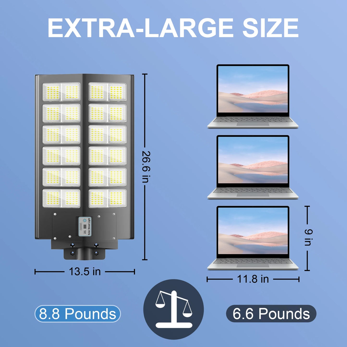 4-Pack Outdoor Solar Street Lights 6000W IP65 Waterproof Motion Sensor