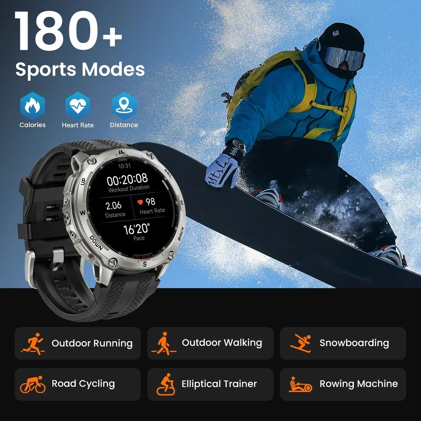 KOSPET Tank T4 Smart Watch 6Sat GPS Offline Maps 10ATM For Men