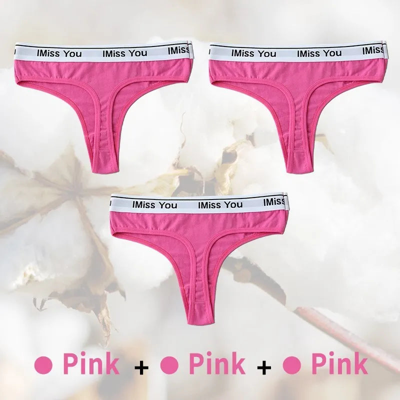 Cotton Women Thongs Low Rise Panties G String Tangas