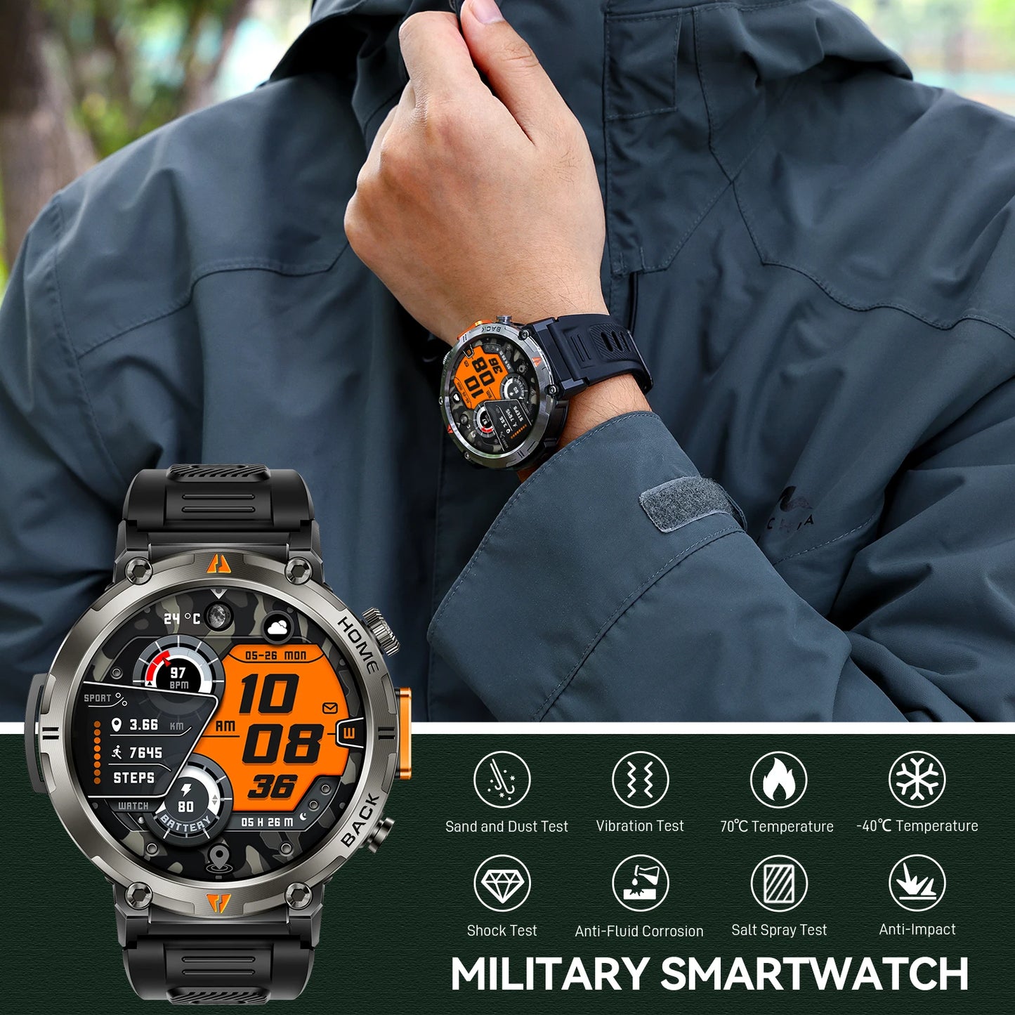 EIGIIS KE3 Smartwatch Bluetooth Call Health Monitor