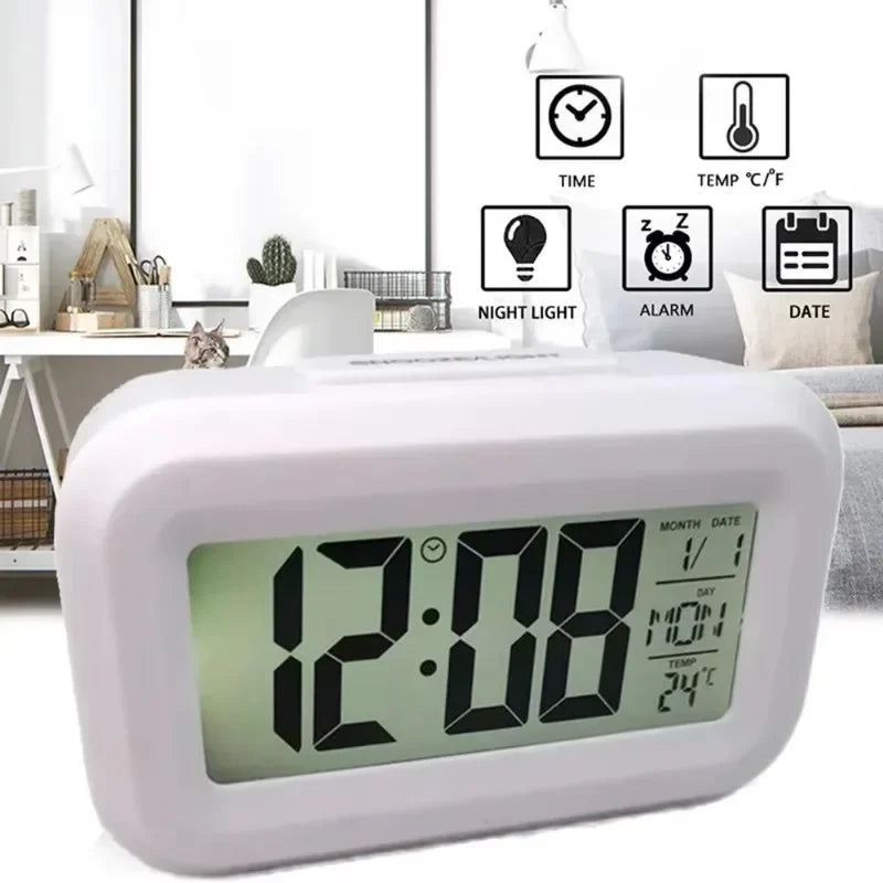 Digital Calendar Alarm Clock With LED Display For Desk