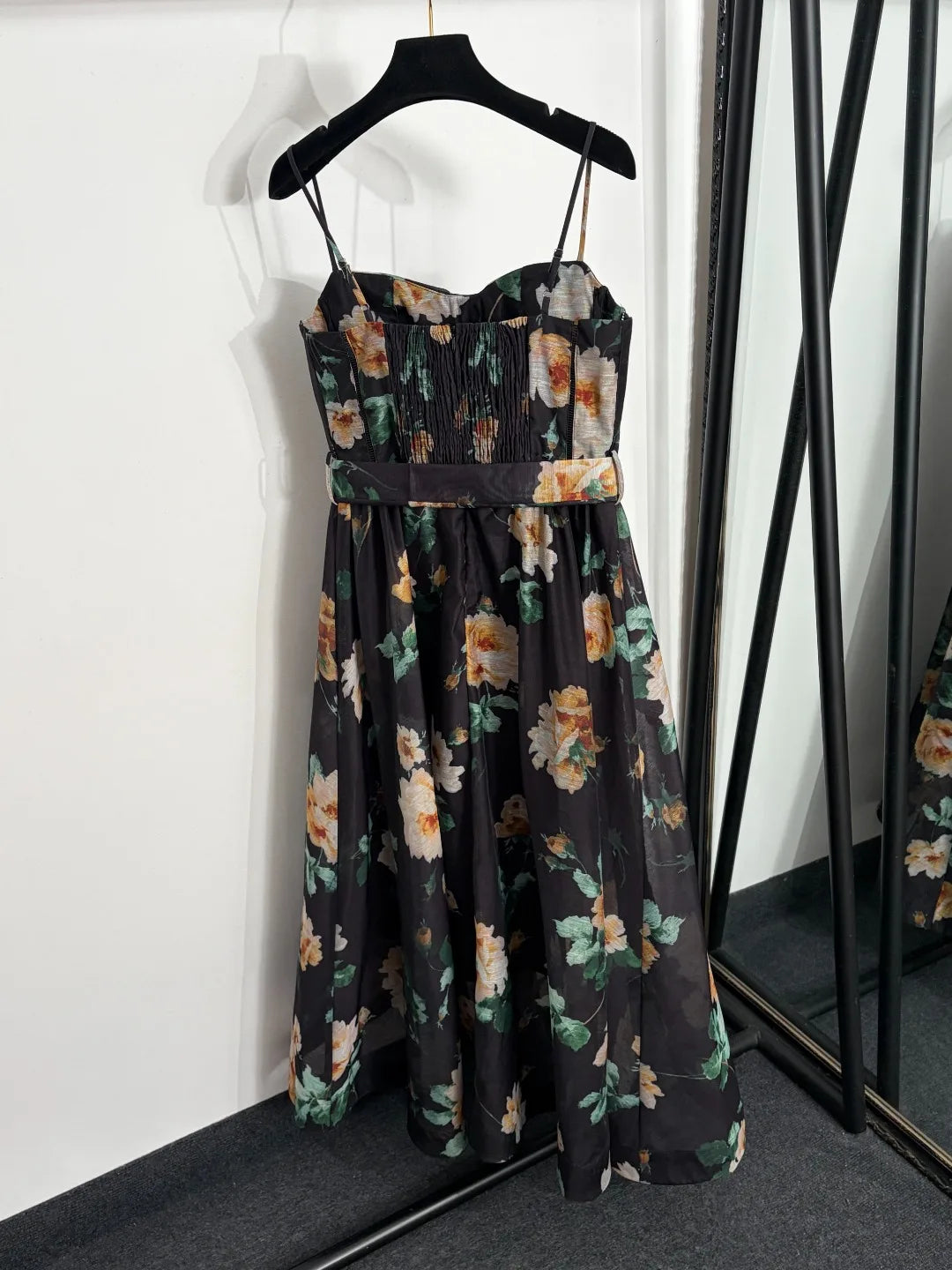 Summer Floral Print Midi Dress For Women Sleeveless